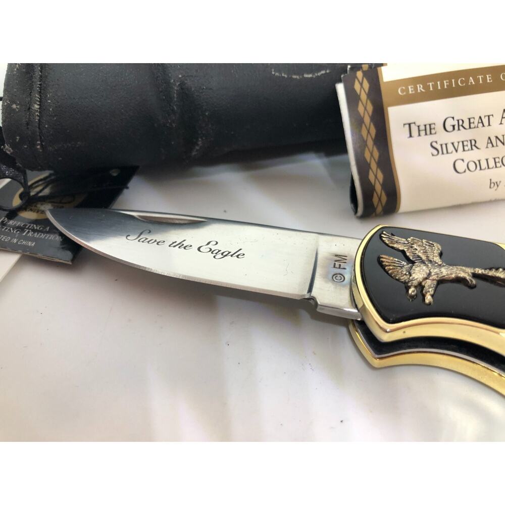 Franklin Mint The Great American Eagle Pocket Knife w/ Pouch - Picture 5 of 6